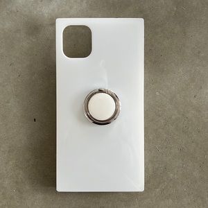 White FLAUNT iPhone 11 Case (with 360 degree White Phone Ring)